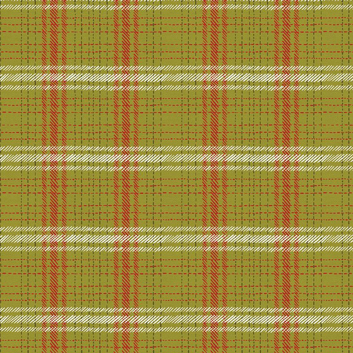 Happy Howlidays, Plaid in Green - SOLD BY THE YARD