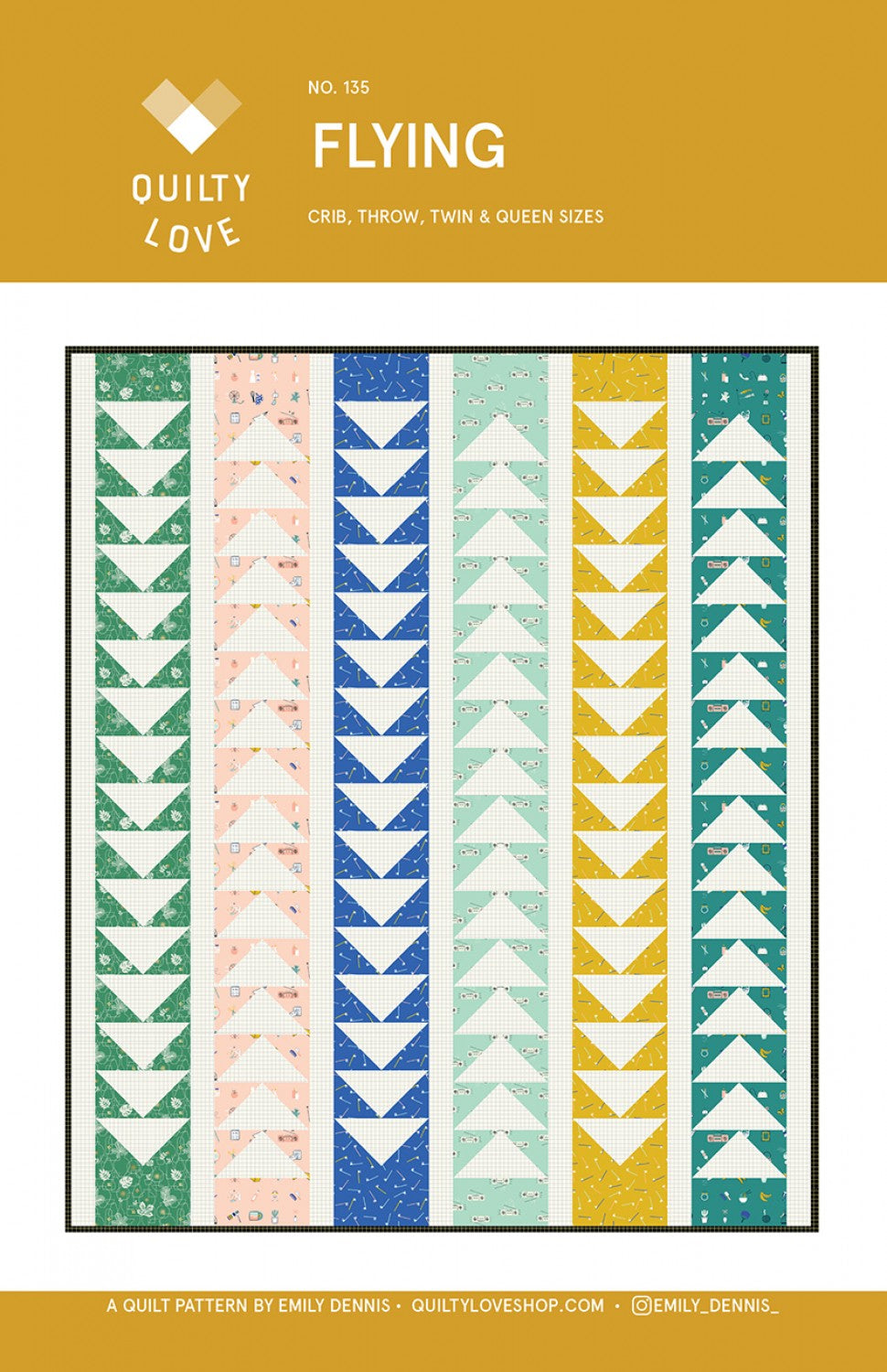Flying quilt pattern by Quilty Love– Bloomerie Fabrics