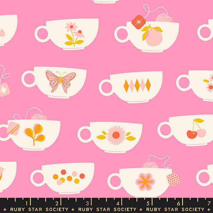 Camellia, Tea Cups in Flamingo