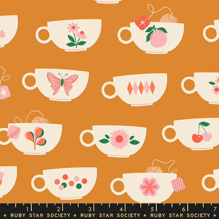 Camellia, Tea Cups in Caramel