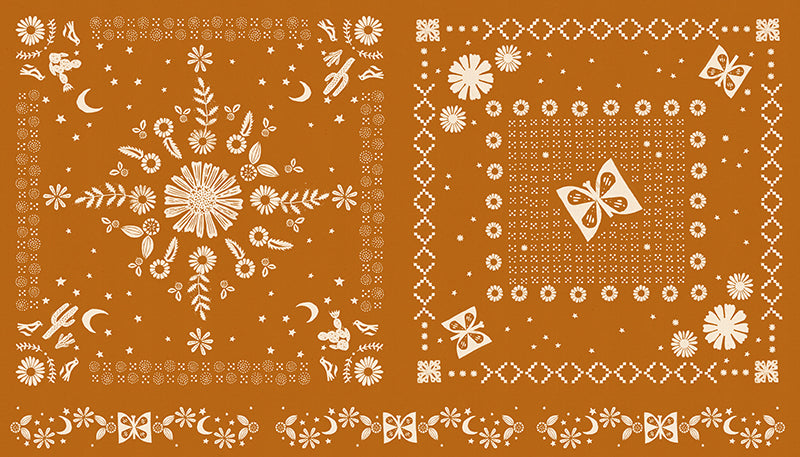 Golden Hour, Bandana Panel in Saddle