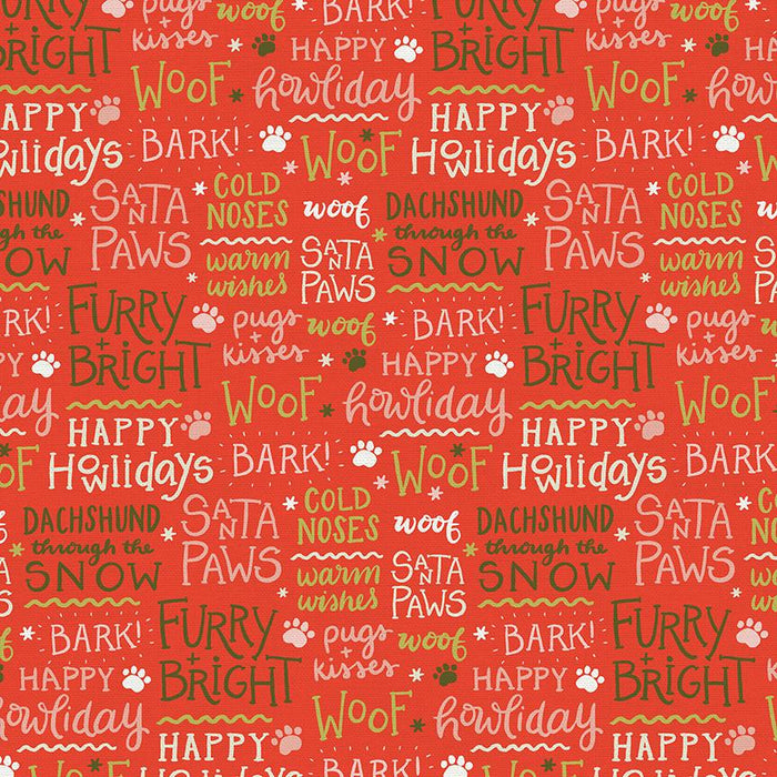 Happy Howlidays, Words in Red