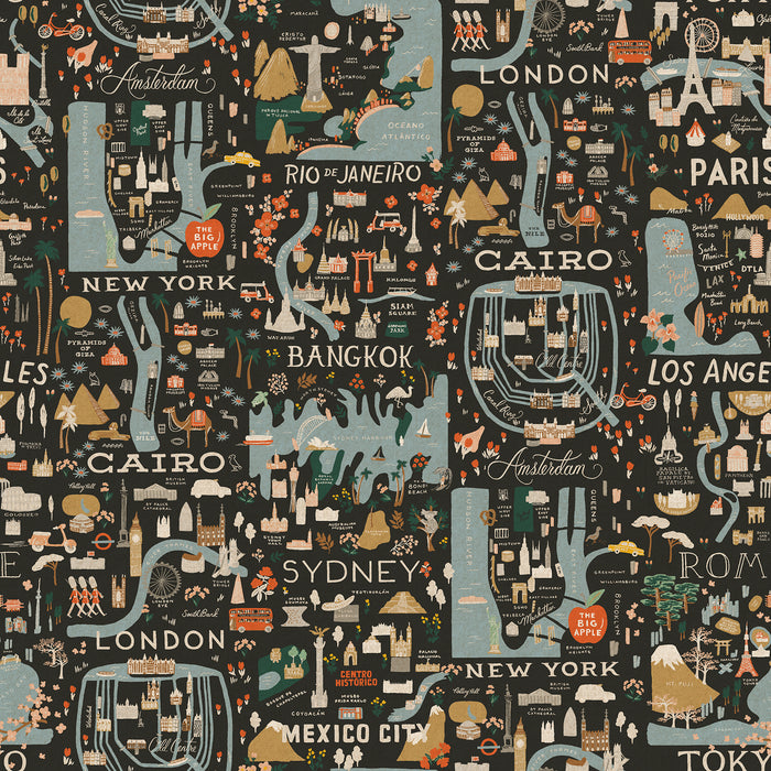 Cities + Maps Fabric